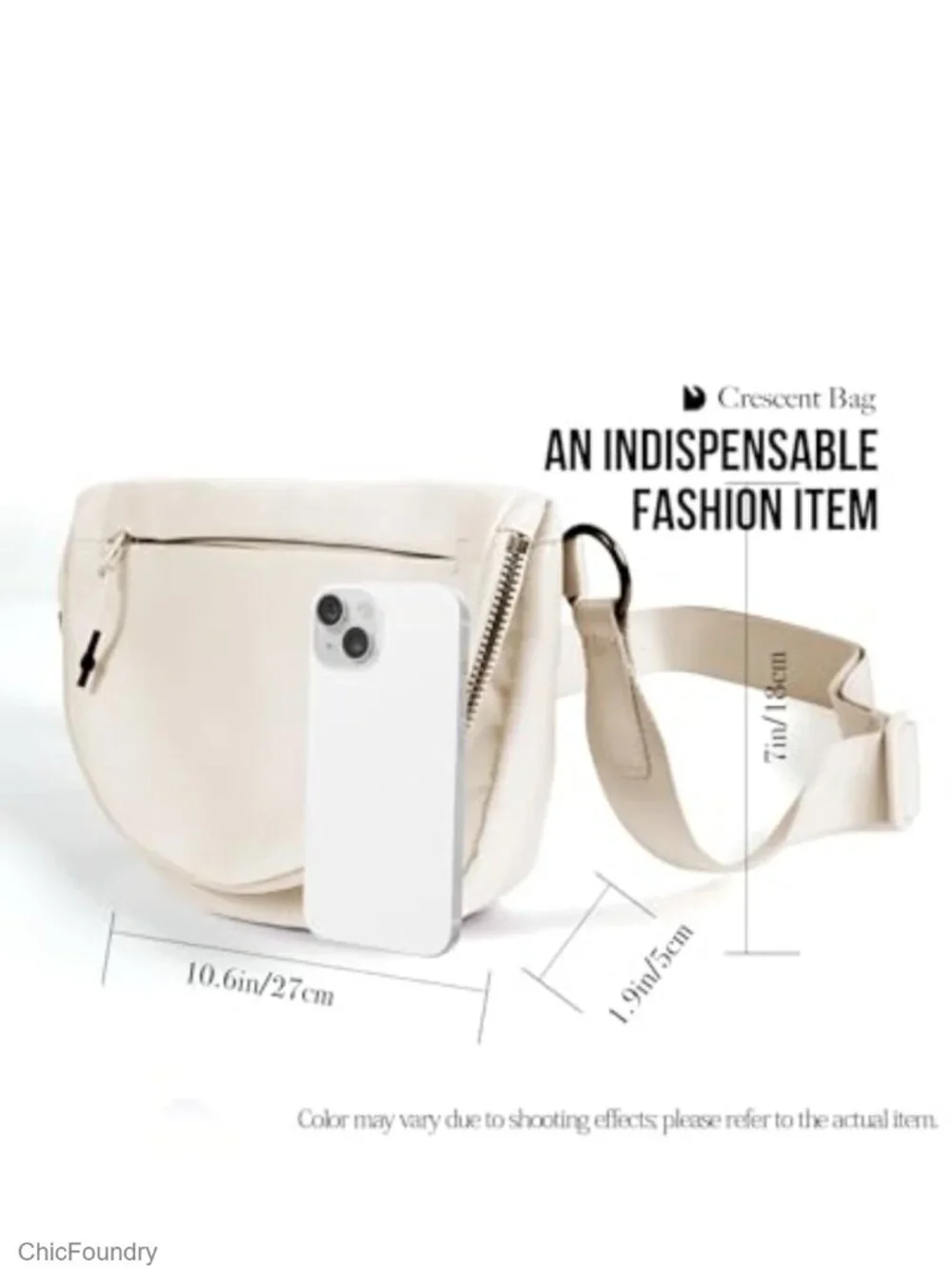 Nylon Folding Crescent Moon Bag Crossbody Shoulder Bag with Adjustable Strap